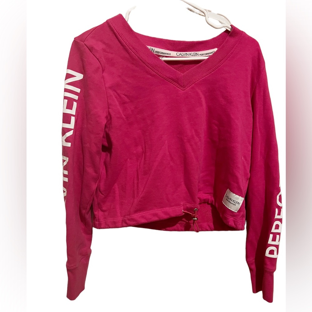 Calvin Klein mid way crop top with drawstring
